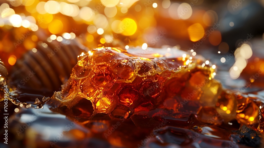 Honeycombs and shells on the background of the setting sun Honeycombs and shells on the background of the setting sun