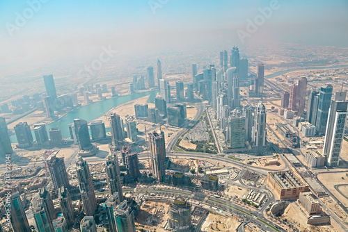UAE. Aerial view from the height of Burj Khalifa #706392041