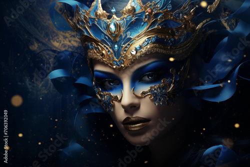 carnival masked girl's face