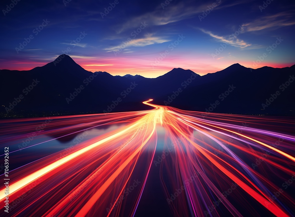Journey Through the Night: Capturing Light Trails on a Road