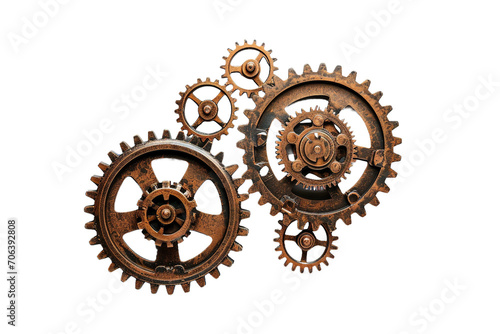 Steampunk Gears isolated on transparent background