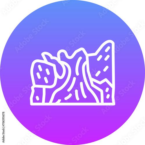 Waterfall Landscape Icon