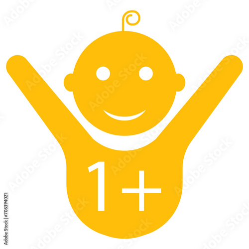 Child 1 line icon. Age limit, happiness, child, son, diapers, childhood, pacifier, foal, responsibility. Vector icon for business and advertising