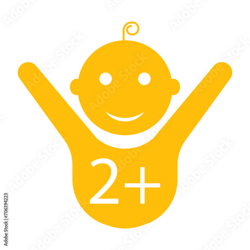 Child 2 line icon. Age limit, happiness, child, son, diapers, childhood, pacifier, foal, responsibility. Vector icon for business and advertising