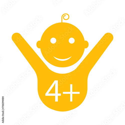 Child 4 line icon. Age limit, happiness, child, son, diapers, childhood, pacifier, foal, responsibility. Vector icon for business and advertising