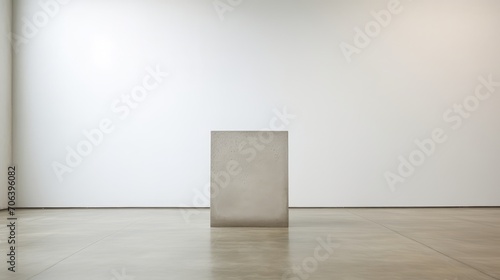 Empty pedestal in a minimalist art gallery space AI generated illustration
