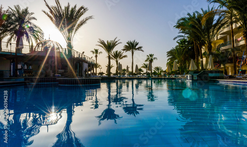 pool without people in an empty hotel in Hurghada Egypt © Sofiia