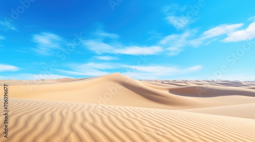 Endless sand dunes under a clear blue sky AI generated illustration