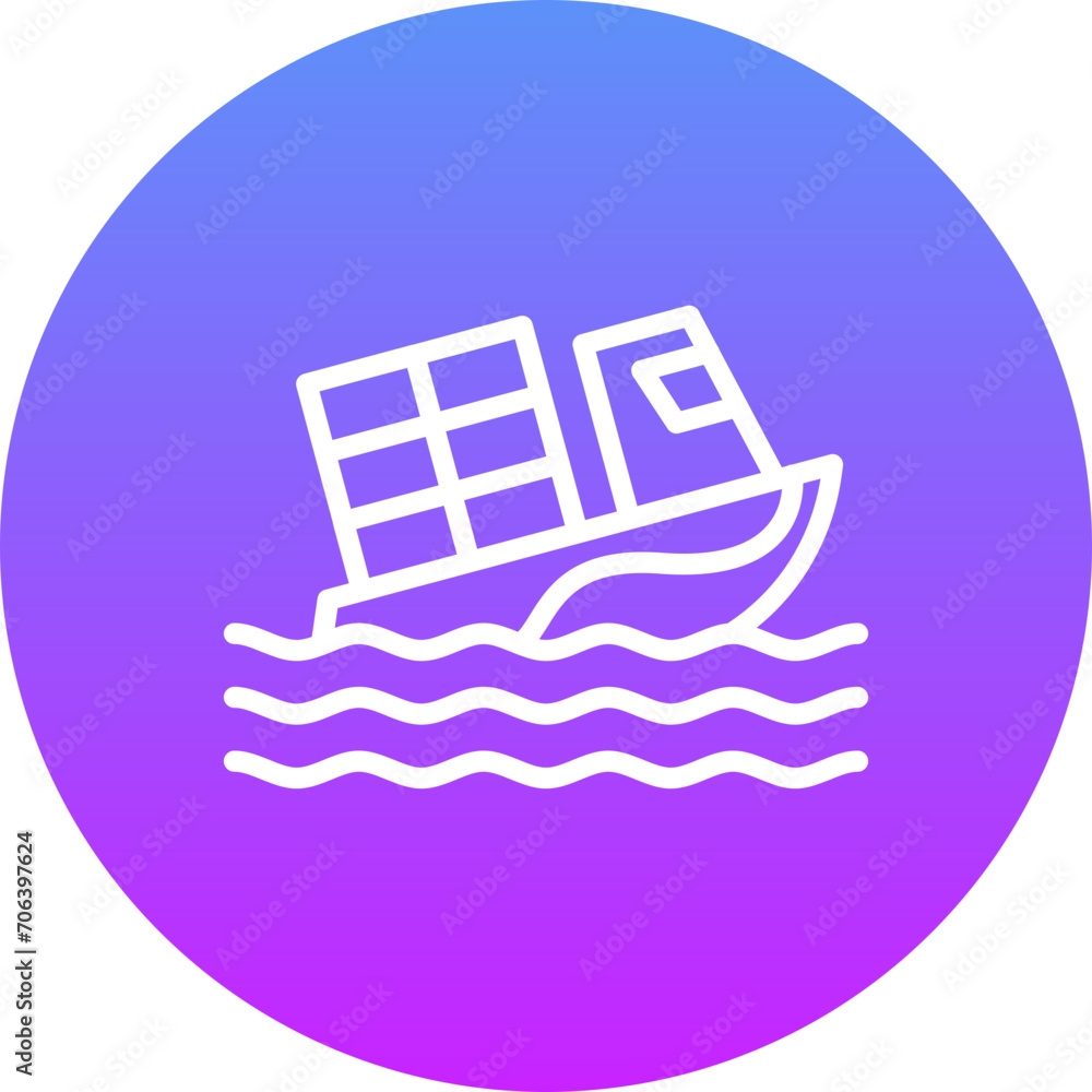 Fototapeta premium Boat Sink Icon