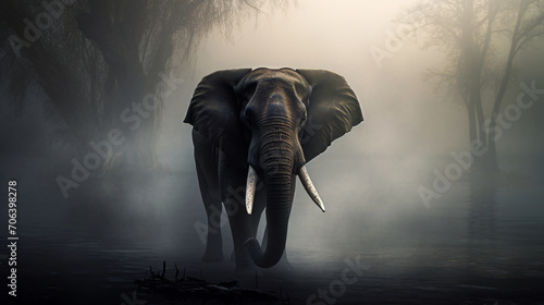 Ethereal Elephant Silhouette