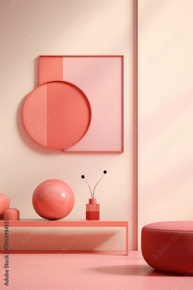 Mockup scene encapsulating the spirit of minimalism AI generated illustration Mockup scene encapsulating the spirit of minimalism AI generated illustration