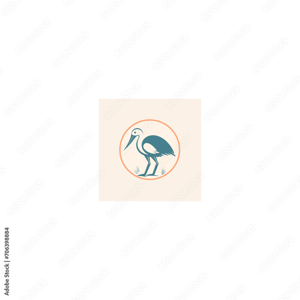 stork line logo minimalist playful stork line logo minimalist playful