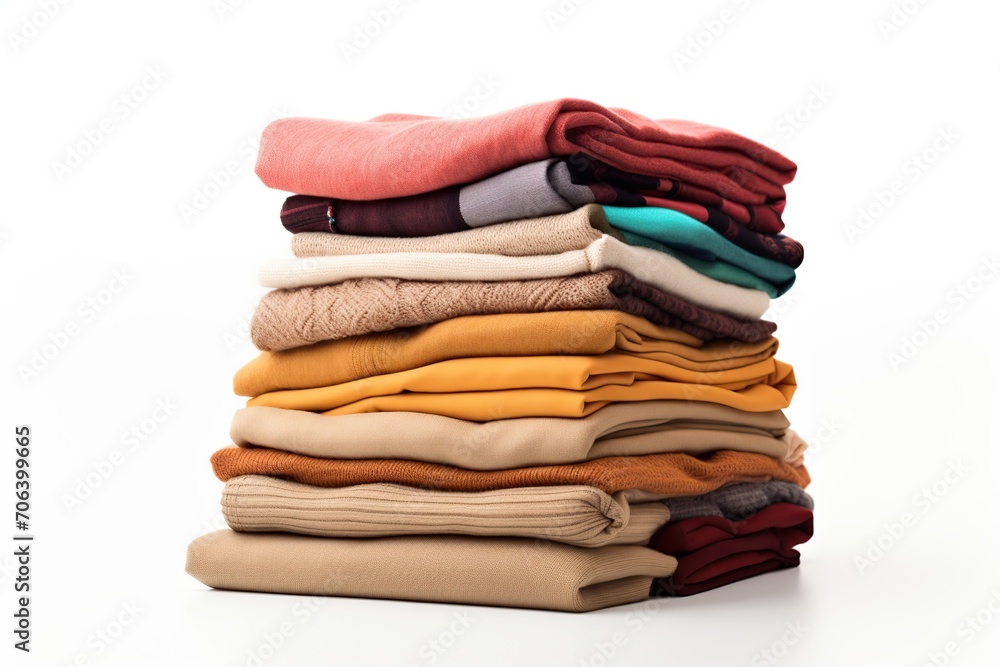 Stack of colorful clothes on white background Stack of colorful clothes on white background