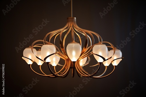 Modern crystal chandelier hanging under ceil