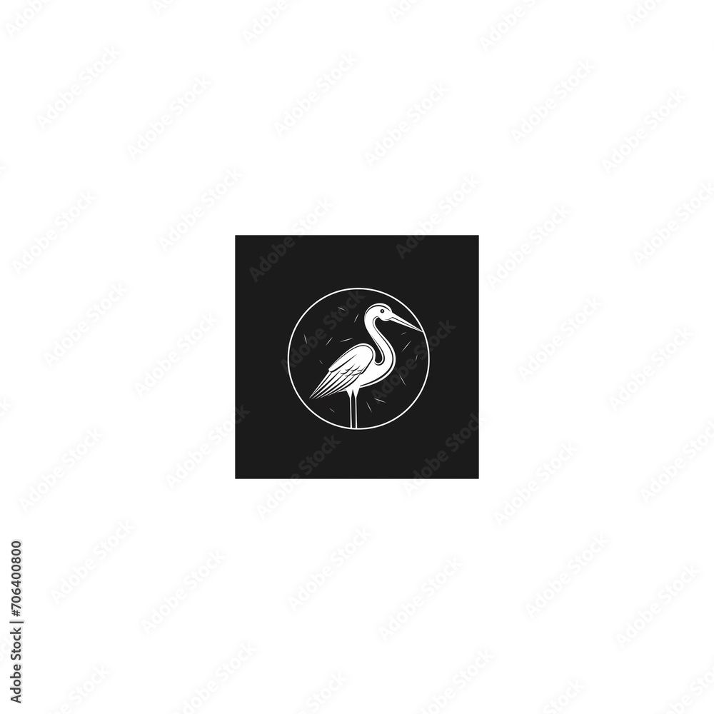 stork line logo minimalist playful stork line logo minimalist playful