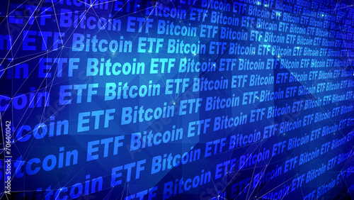 Securities and bitcoin etf background on exchange traded fund for crypto digital money and deflationary market exploring network, banking, and digital finance aspects of this crypto asset photo