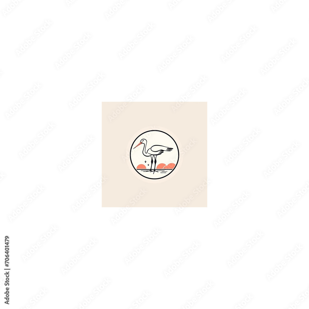stork line logo minimalist playful stork line logo minimalist playful