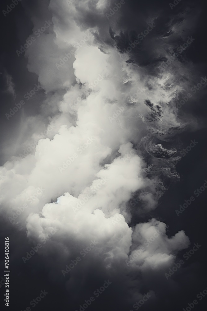 Charcoal sky with white cloud background