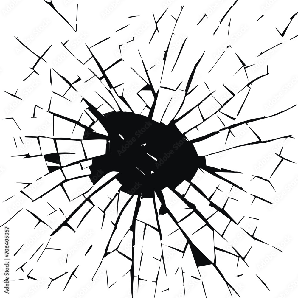 Obraz premium Broken glass vector texture, Cracked effect, Broken glass background vector illustration