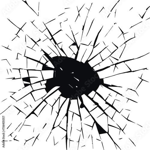 Broken glass vector texture, Cracked effect, Broken glass background vector illustration