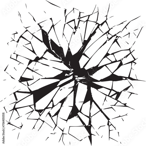 Broken glass vector texture, Cracked effect, Broken glass background vector illustration