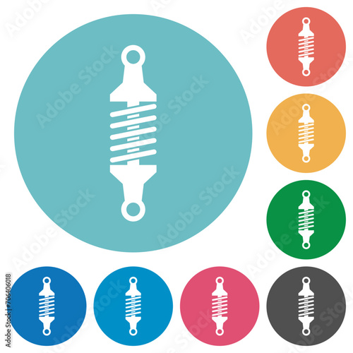 Shock absorber solid flat round icons