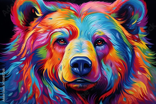 Airbrush Wilderness: The Majestic Bear Brought to Life on Canvas  © George Designpro
