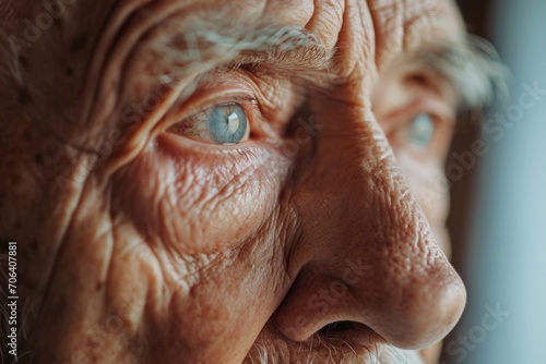 An up-close view of an elderly man's face. Perfect for showcasing the wisdom and experience of older individuals. Suitable for a variety of projects and themes