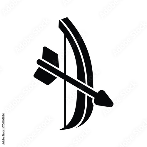A unique isometric icon of cupid bow, vector of bow and arrow