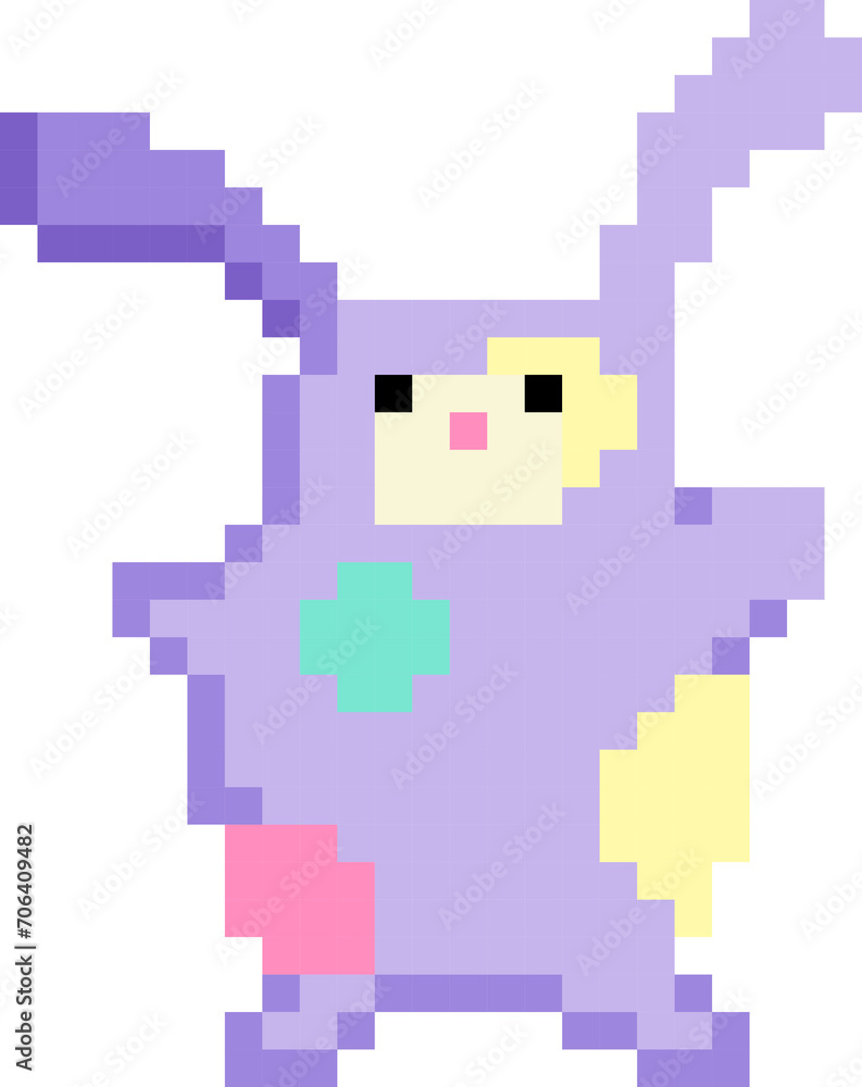 Doll cartoon icon in pixel style Doll cartoon icon in pixel style