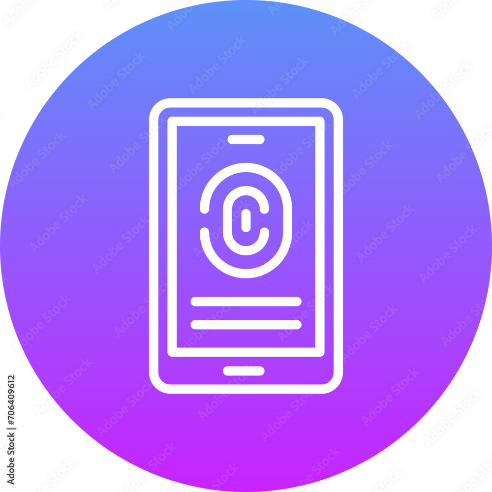 Mobile Fingerprint Lock Icon Mobile Fingerprint Lock Icon