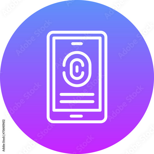 Mobile Fingerprint Lock Icon