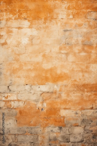 Cream and goldfish orange brick wall concrete or stone texture