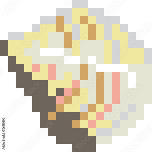 Shellfish cartoon icon in pixel style