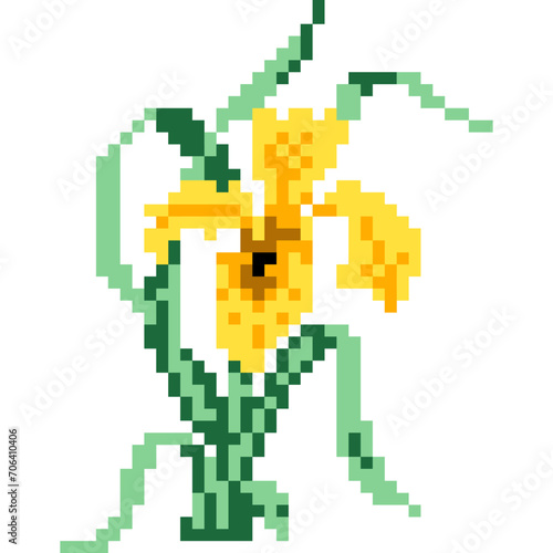 Flower cartoon icon in pixel style © Eakkarach