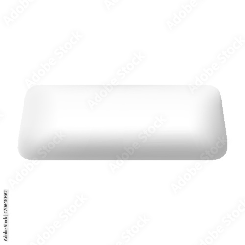 White mint chewing gum set for ads and package element, Chewing bubble gum mockups, Chewing pads isolated on white background, 3d vector realistic illustration