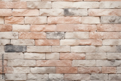 Cream and coral brick wall concrete or stone texture