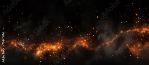 Fire embers particles over black background Abstract dark glitter fire particles lights photo
