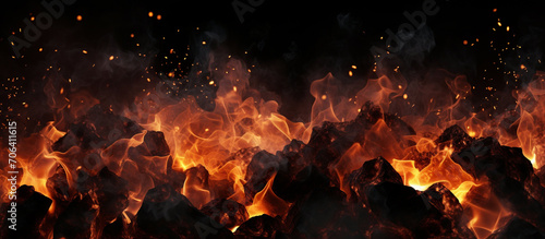 Burning coals from a fire abstract background. Inferno Glow: Mesmerizing Fire Background