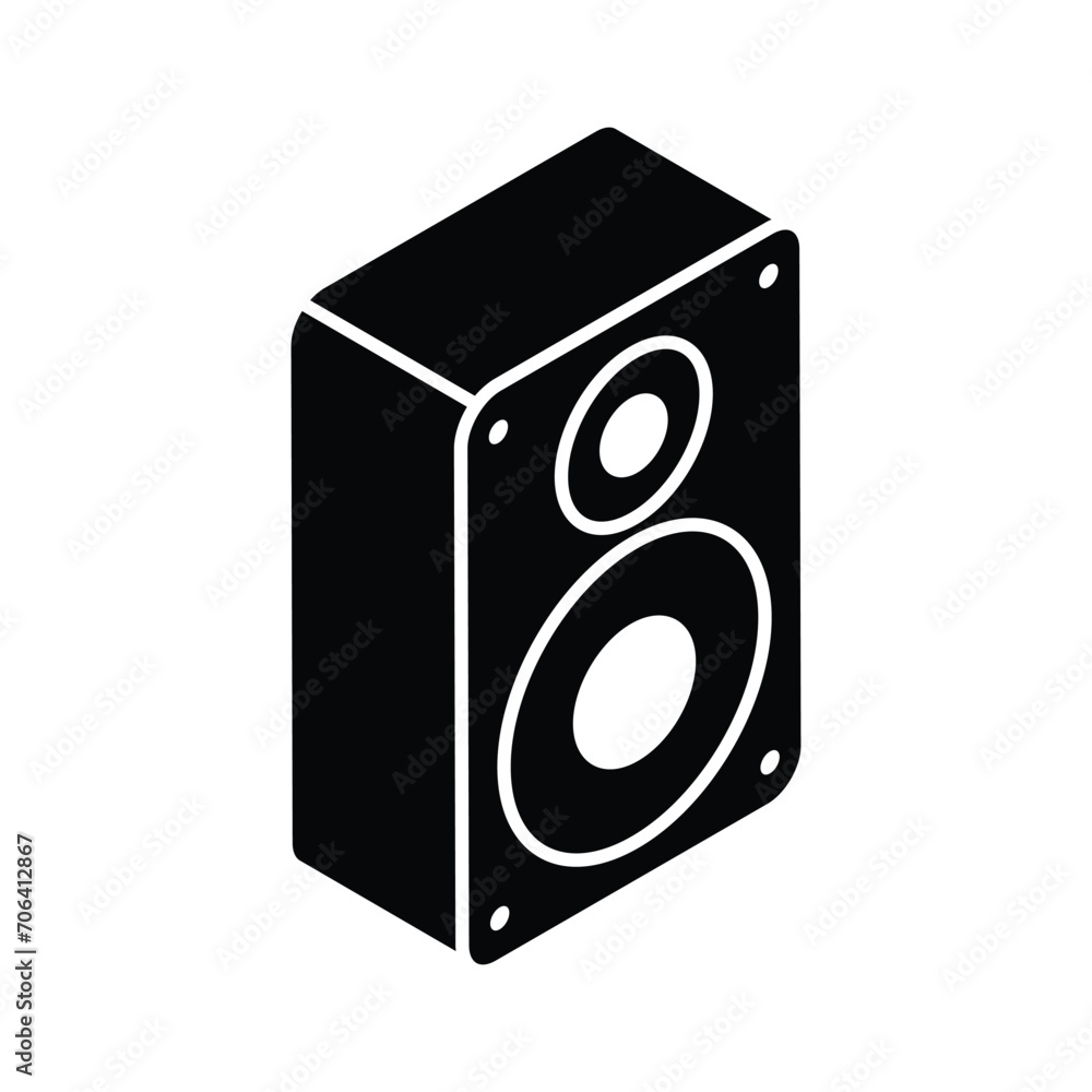 Amazing icon of sound speaker in trendy isometric style, ready to use vector Amazing icon of sound speaker in trendy isometric style, ready to use vector