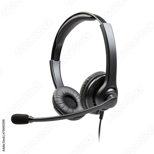 Call center headset isolated on white background.