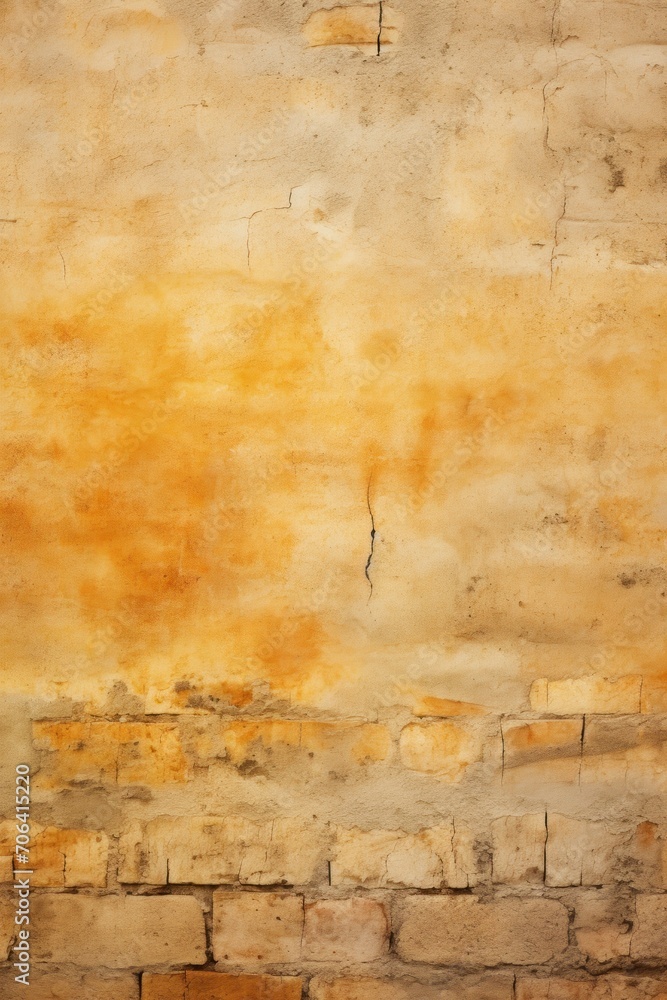 Cream and marigold brick wall concrete or stone texture