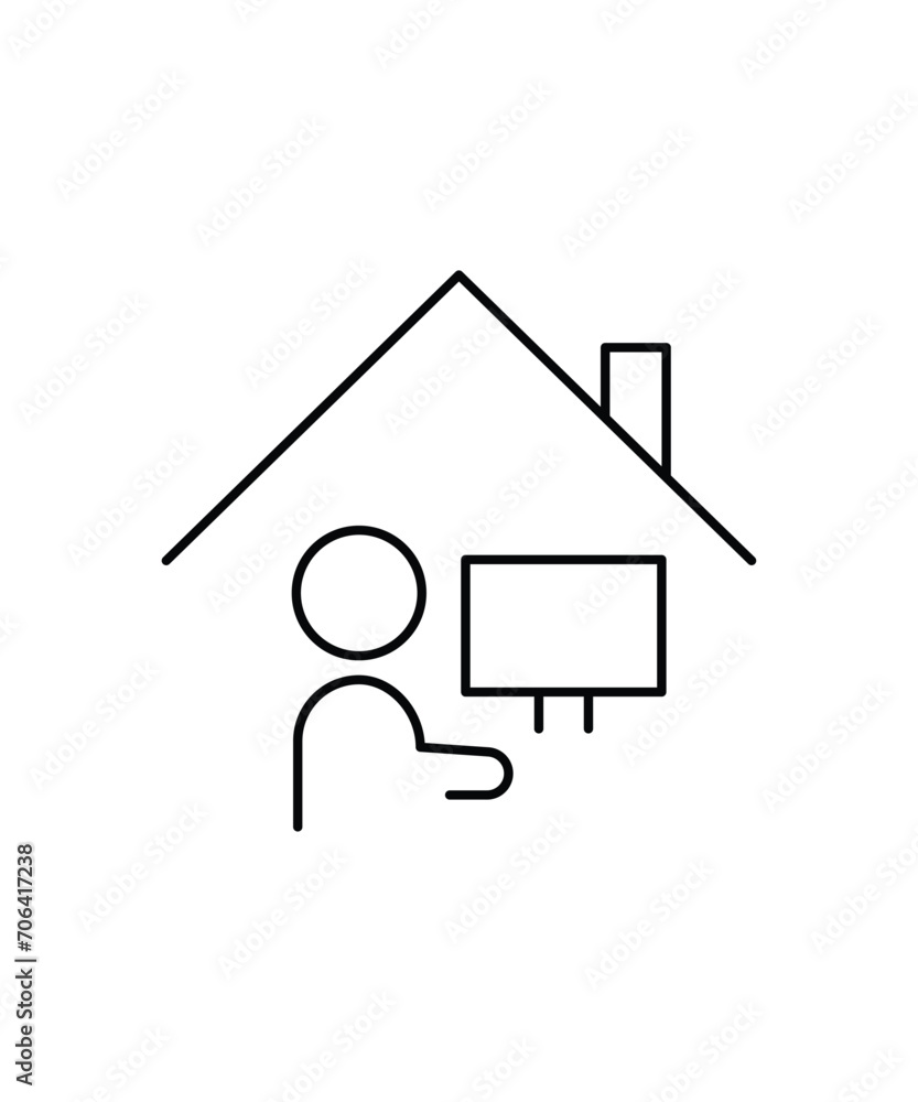 work from home icon, vector best line icon. work from home icon, vector best line icon.
