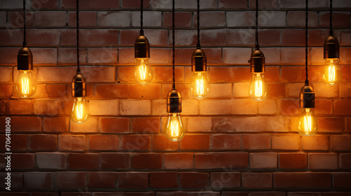 Illuminate Your Space: Hanging Light Bulbs on Brick Walls for Cozy Vibes