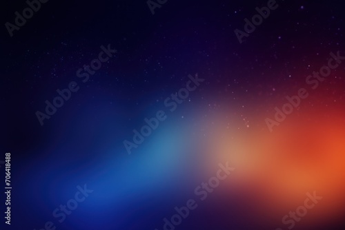 Dark blue orange violet glow blurred abstract gradient on dark grainy background