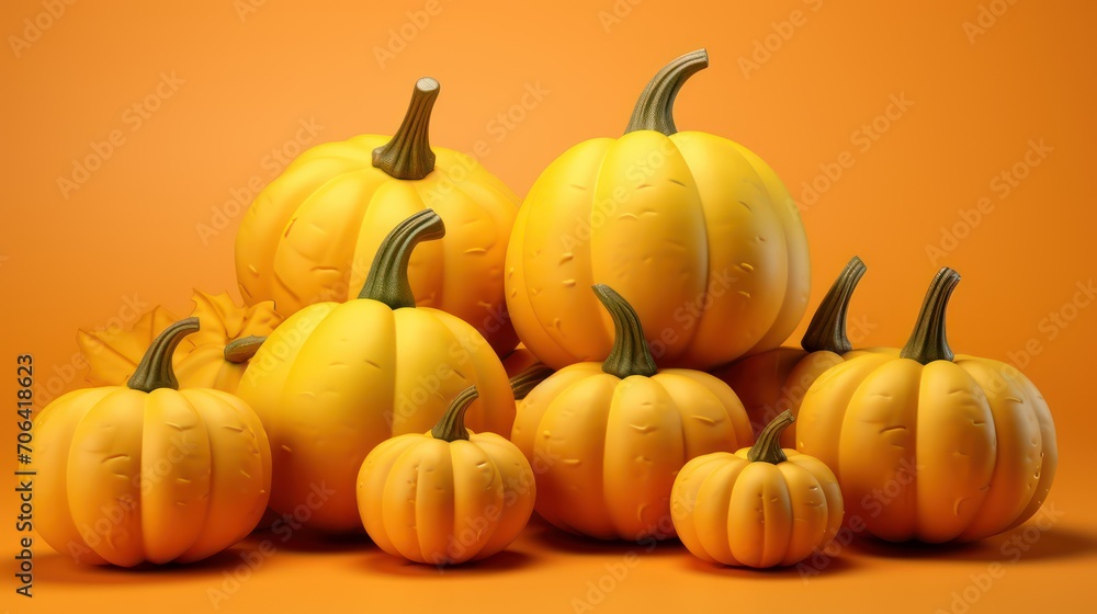 Obraz premium pumpkin on an orange background