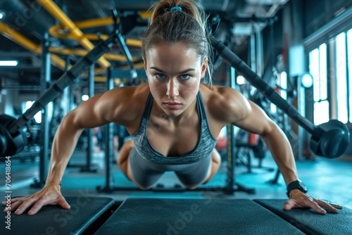 strength and agility of female athlete training at the gym