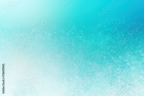 Cyan white grainy background, abstract blurred color gradient noise texture banner