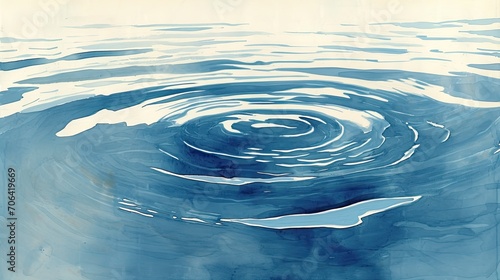 ripples in water, soft organic patterns and shapes. modern print on rag paper photo