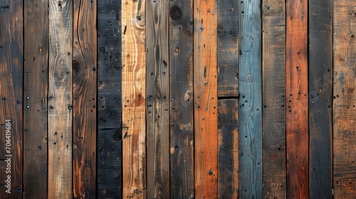 Illustration, rustic wooden background, logs, trunks and planks © MiguelAngel